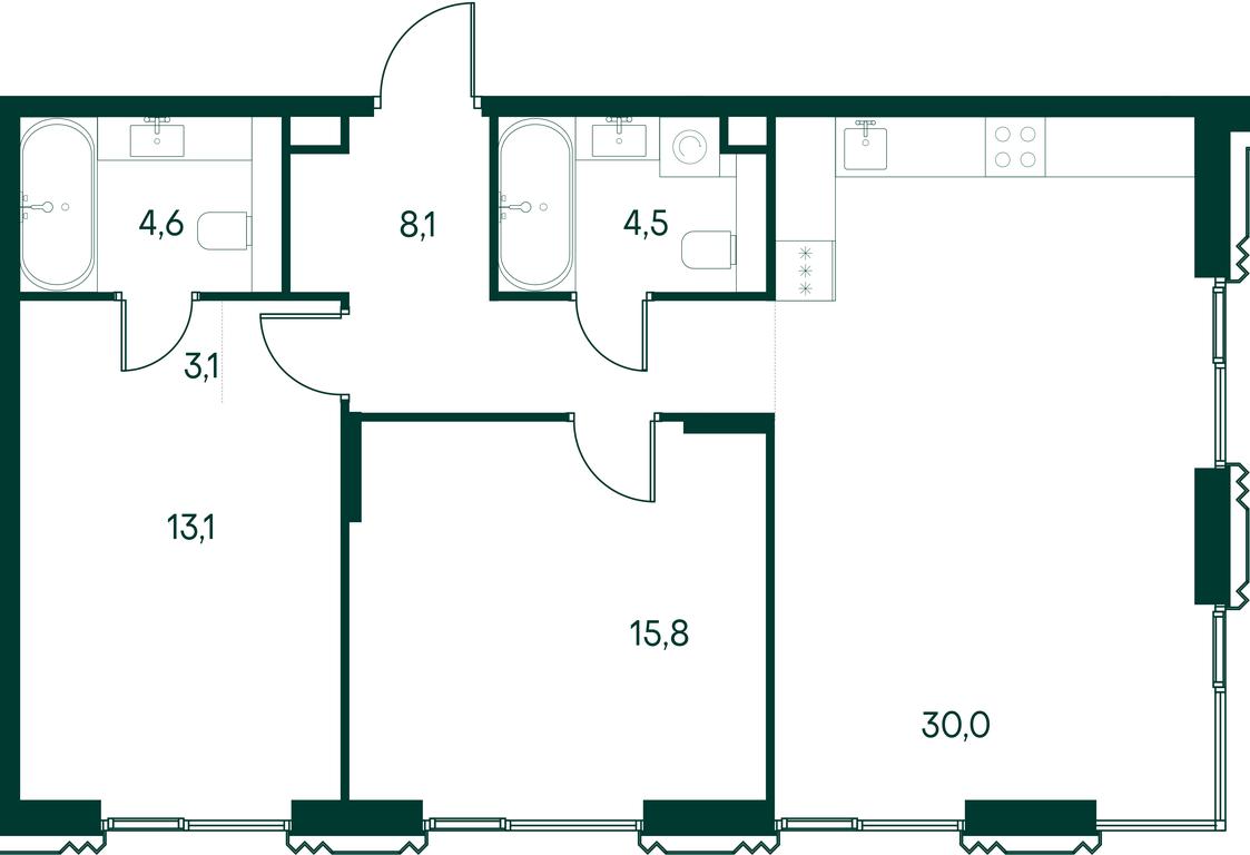 2-BD Apartment Sale, 79.2 sq. m. at Primavera, Volokolamskoye Highway, вл67, Moscow, Russia #2 2-BD Apartment Sale, 79.2 sq. m. at Primavera, Volokolamskoye Highway, вл67, Moscow, Russia #2