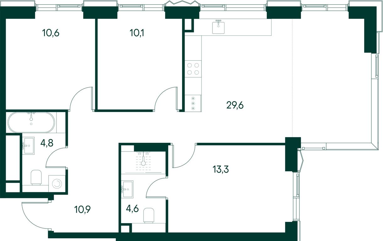 3-BD Apartment Sale, 83.8 sq. m. at Primavera, Volokolamskoye Highway, вл67, Moscow, Russia #1 3-BD Apartment Sale, 83.8 sq. m. at Primavera, Volokolamskoye Highway, вл67, Moscow, Russia #1