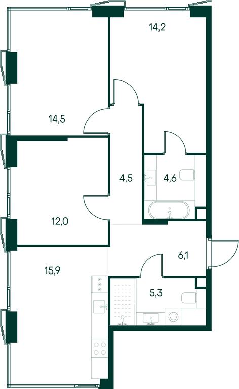 3-BD Apartment Sale, 77.2 sq. m. at Primavera, Volokolamskoye Highway, вл67, Moscow, Russia #1 3-BD Apartment Sale, 77.2 sq. m. at Primavera, Volokolamskoye Highway, вл67, Moscow, Russia #1