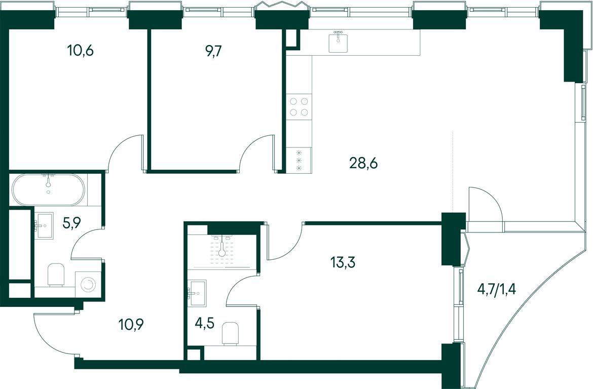 3-BD Apartment Sale, 84.9 sq. m. at Primavera, Volokolamskoye Highway, вл67, Moscow, Russia #2 3-BD Apartment Sale, 84.9 sq. m. at Primavera, Volokolamskoye Highway, вл67, Moscow, Russia #2