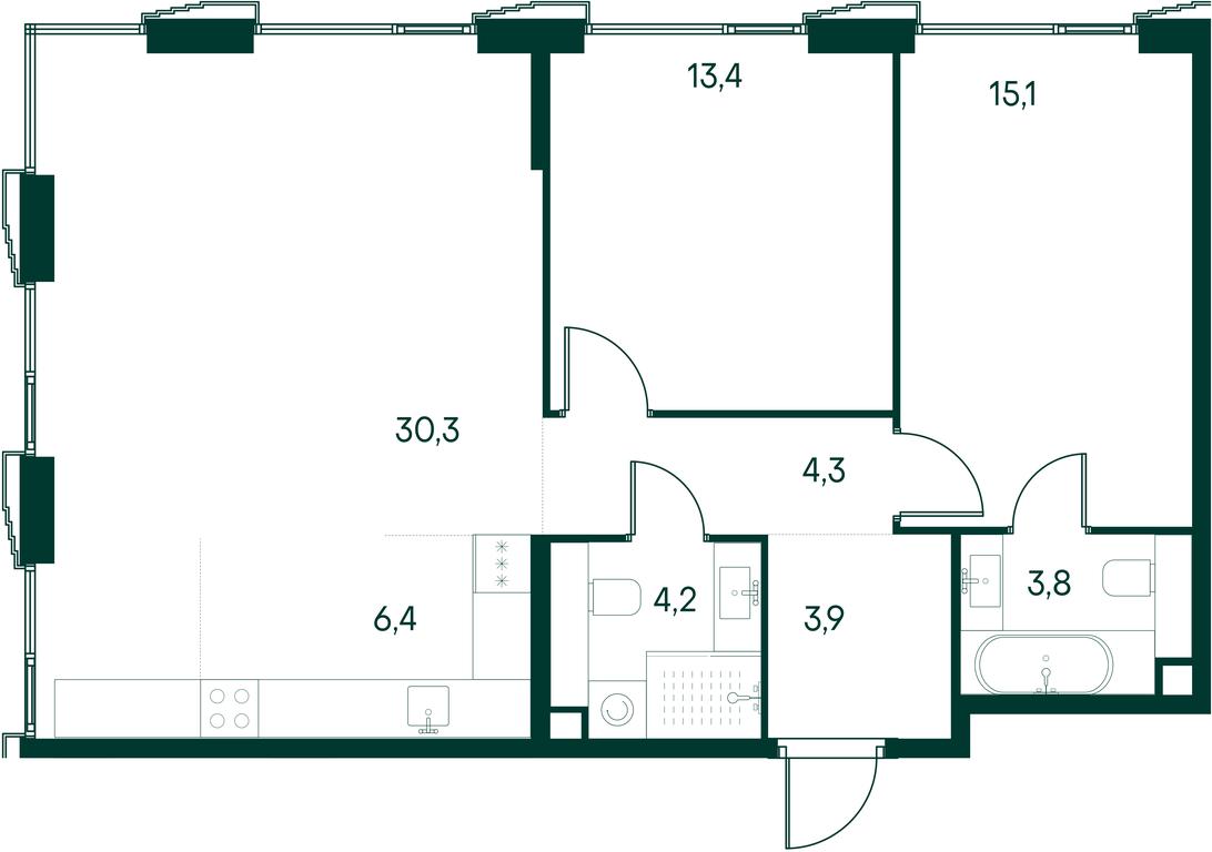 2-BD Apartment Sale, 81.4平方米 at Primavera, Volokolamskoye Highway, вл67, Moscow, Russia #1 2-BD Apartment Sale, 81.4平方米 at Primavera, Volokolamskoye Highway, вл67, Moscow, Russia #1