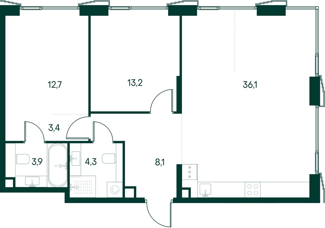2-BD Apartment Sale, 81.7 sq. m. at Primavera, Volokolamskoye Highway, вл67, Moscow, Russia #2 2-BD Apartment Sale, 81.7 sq. m. at Primavera, Volokolamskoye Highway, вл67, Moscow, Russia #2