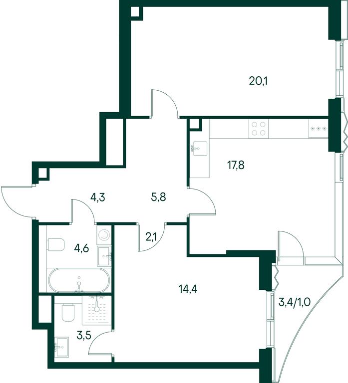 2-BD Apartment Sale, 73.5平方米 at Primavera, Volokolamskoye Highway, вл67, Moscow, Russia #1 2-BD Apartment Sale, 73.5平方米 at Primavera, Volokolamskoye Highway, вл67, Moscow, Russia #1