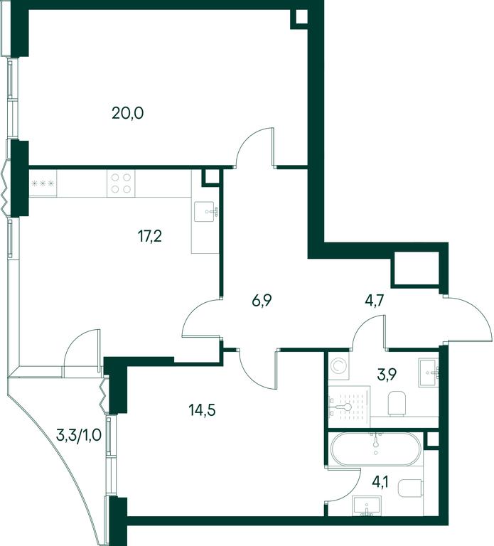 2-BD Apartment Sale, 72.3 sq. m. at Primavera, Volokolamskoye Highway, вл67, Moscow, Russia #2 2-BD Apartment Sale, 72.3 sq. m. at Primavera, Volokolamskoye Highway, вл67, Moscow, Russia #2