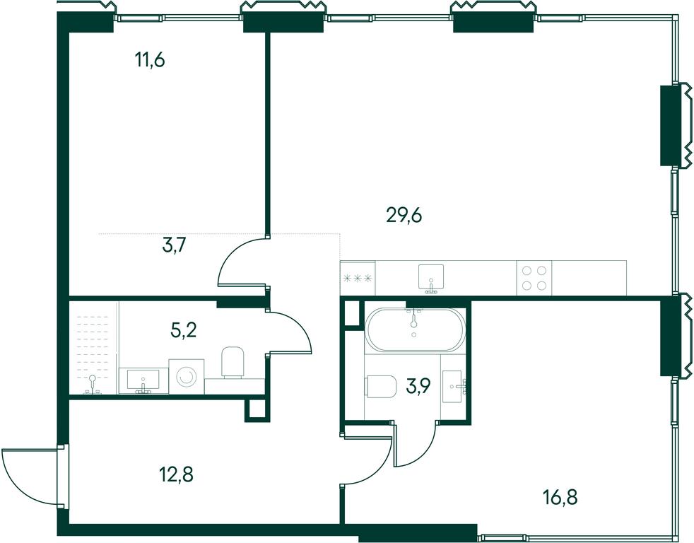 2-BD Apartment Sale, 83.6 sq. m. at Primavera, Volokolamskoye Highway, вл67, Moscow, Russia #1 2-BD Apartment Sale, 83.6 sq. m. at Primavera, Volokolamskoye Highway, вл67, Moscow, Russia #1