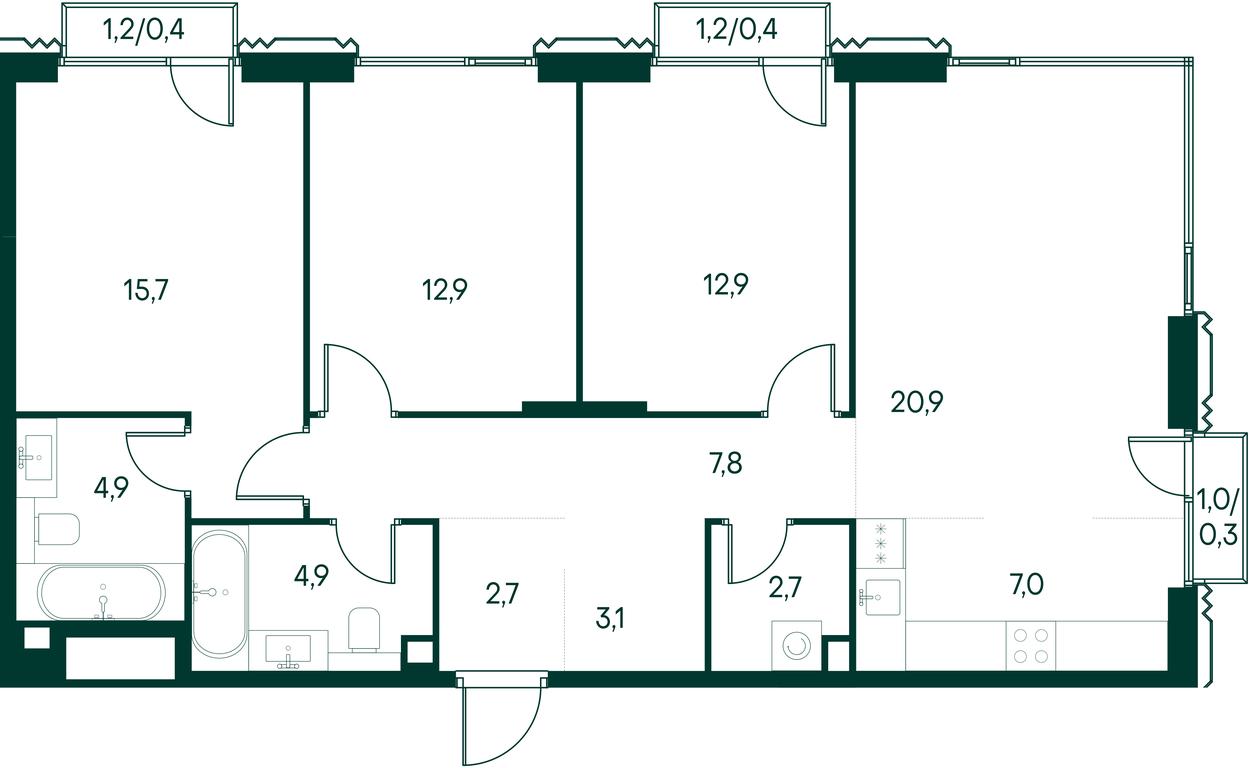 3-BD Apartment Sale, 96.6 sq. m. at Primavera, Volokolamskoye Highway, вл67, Moscow, Russia #1 3-BD Apartment Sale, 96.6 sq. m. at Primavera, Volokolamskoye Highway, вл67, Moscow, Russia #1