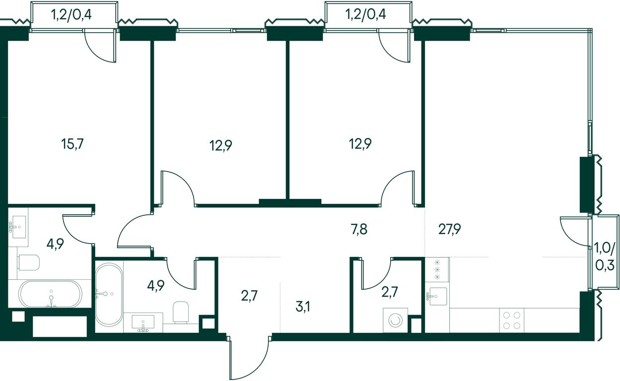 3-BD Apartment Sale, 96.6 sq. m. at Primavera, Volokolamskoye Highway, вл67, Moscow, Russia #2 3-BD Apartment Sale, 96.6 sq. m. at Primavera, Volokolamskoye Highway, вл67, Moscow, Russia #2