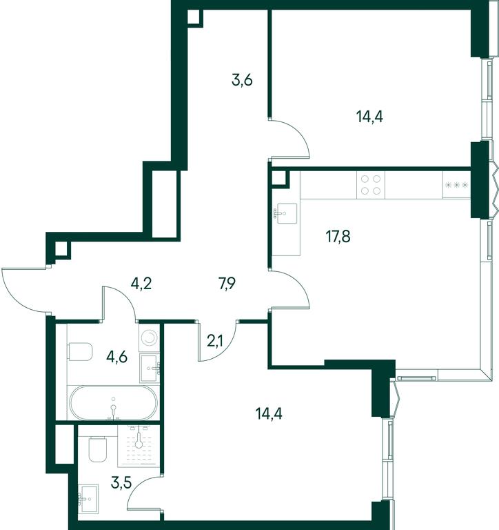 2-BD Apartment Sale, 72.5 sq. m. at Primavera, Volokolamskoye Highway, вл67, Moscow, Russia #2 2-BD Apartment Sale, 72.5 sq. m. at Primavera, Volokolamskoye Highway, вл67, Moscow, Russia #2