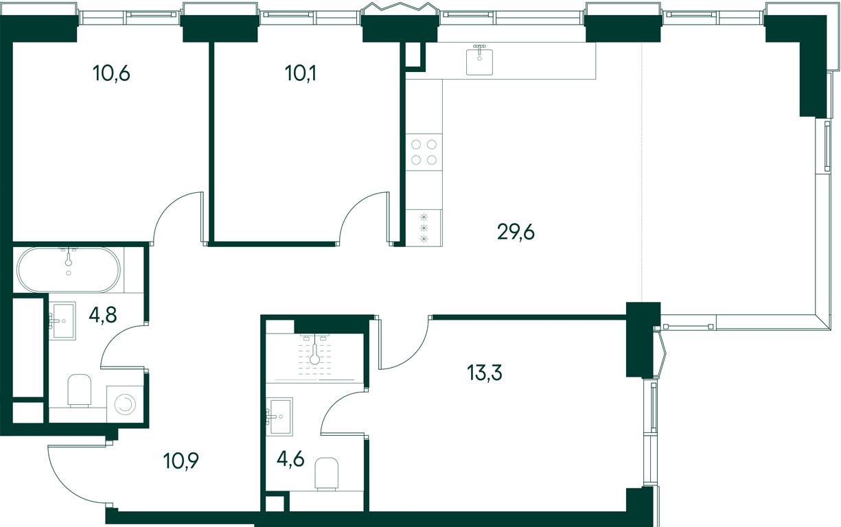3-BD Apartment Sale, 84.1 sq. m. at Primavera, Volokolamskoye Highway, вл67, Moscow, Russia #1 3-BD Apartment Sale, 84.1 sq. m. at Primavera, Volokolamskoye Highway, вл67, Moscow, Russia #1