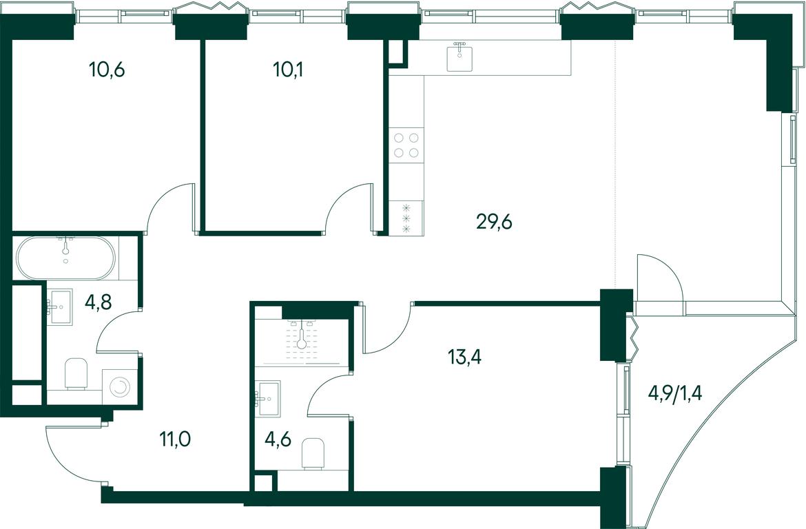 3-BD Apartment Sale, 85.6 sq. m. at Primavera, Volokolamskoye Highway, вл67, Moscow, Russia #1 3-BD Apartment Sale, 85.6 sq. m. at Primavera, Volokolamskoye Highway, вл67, Moscow, Russia #1