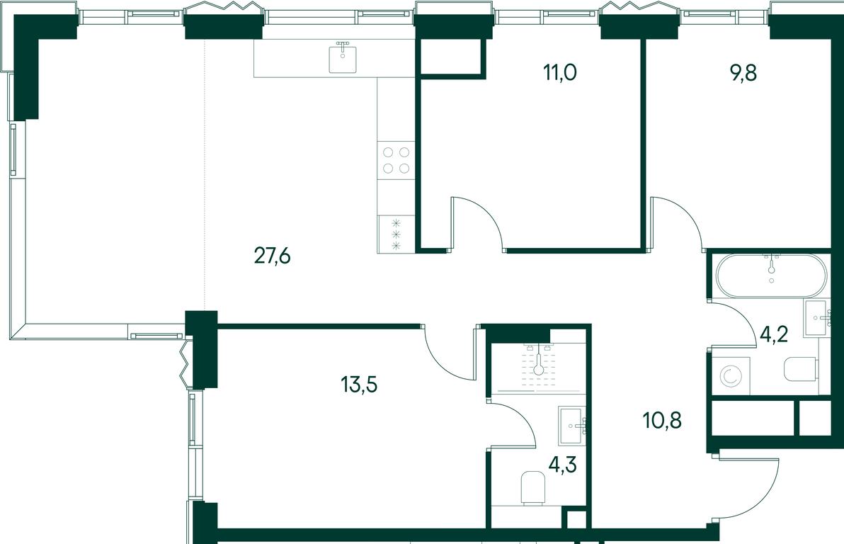 2-BD Apartment Sale, 81.1 sq. m. at Primavera, Volokolamskoye Highway, вл67, Moscow, Russia #1 2-BD Apartment Sale, 81.1 sq. m. at Primavera, Volokolamskoye Highway, вл67, Moscow, Russia #1