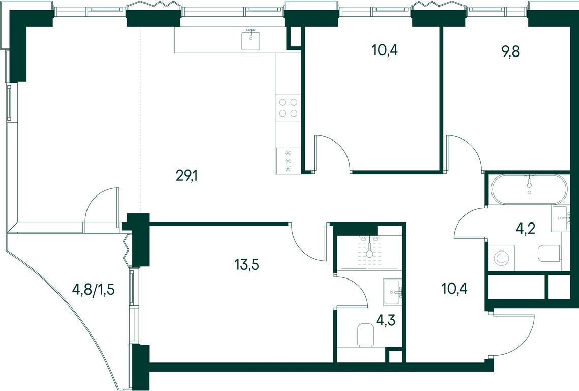 3-BD Apartment Sale, 83.1平方米 at Primavera, Volokolamskoye Highway, вл67, Moscow, Russia #1 3-BD Apartment Sale, 83.1平方米 at Primavera, Volokolamskoye Highway, вл67, Moscow, Russia #1