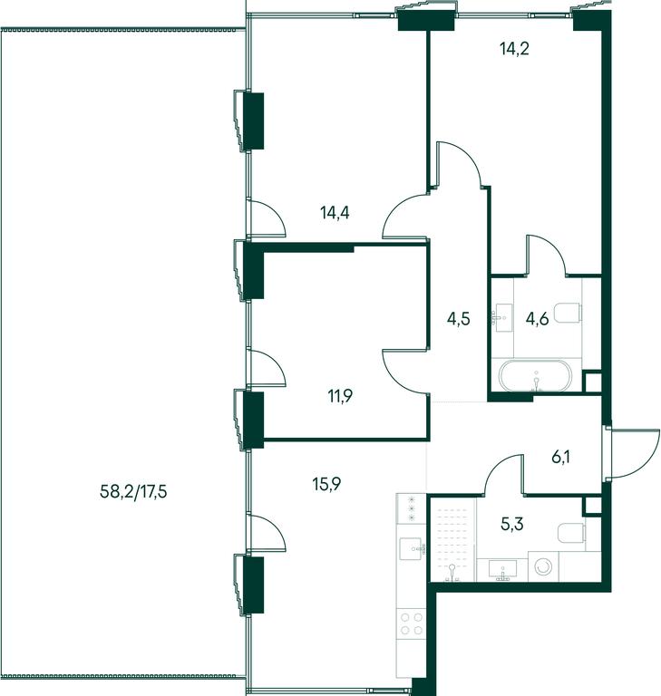 3-BD Apartment Sale, 94.4平方米 at Primavera, Volokolamskoye Highway, вл67, Moscow, Russia #1 3-BD Apartment Sale, 94.4平方米 at Primavera, Volokolamskoye Highway, вл67, Moscow, Russia #1