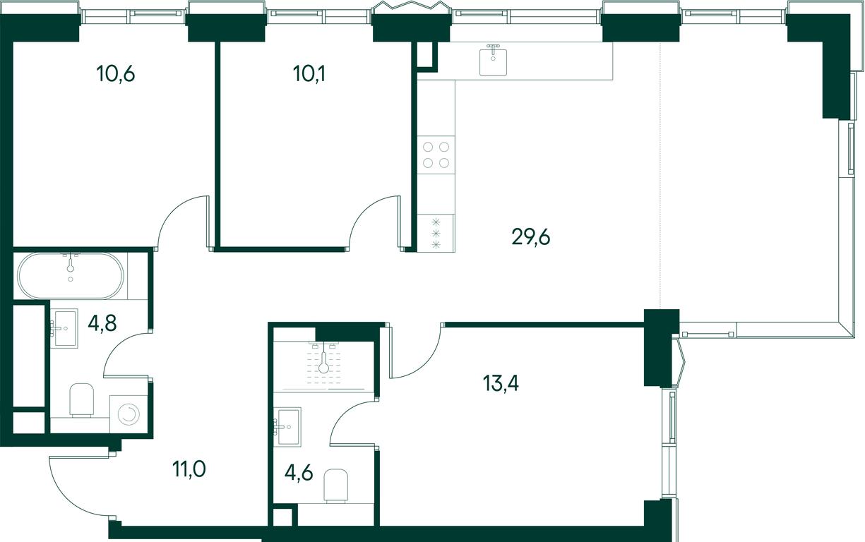 3-BD Apartment Sale, 84.1平方米 at Primavera, Volokolamskoye Highway, вл67, Moscow, Russia #2 3-BD Apartment Sale, 84.1平方米 at Primavera, Volokolamskoye Highway, вл67, Moscow, Russia #2