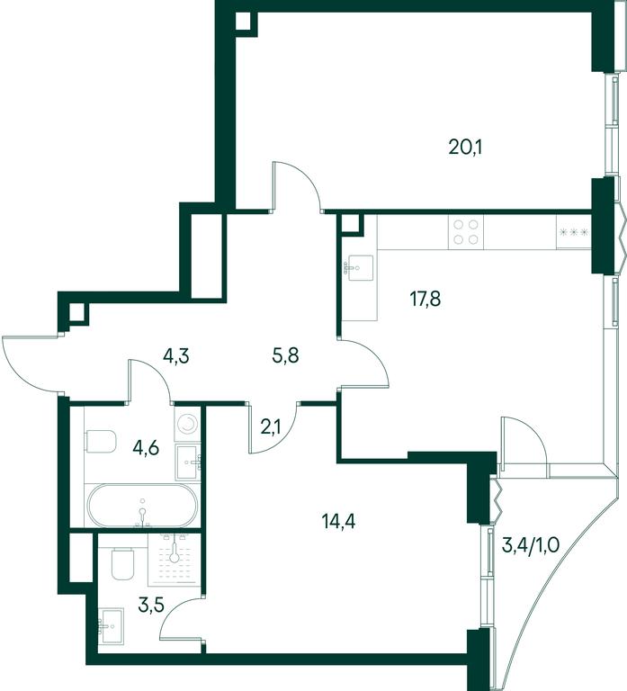2-BD Apartment Sale, 73.5 sq. m. at Primavera, Volokolamskoye Highway, вл67, Moscow, Russia #1 2-BD Apartment Sale, 73.5 sq. m. at Primavera, Volokolamskoye Highway, вл67, Moscow, Russia #1