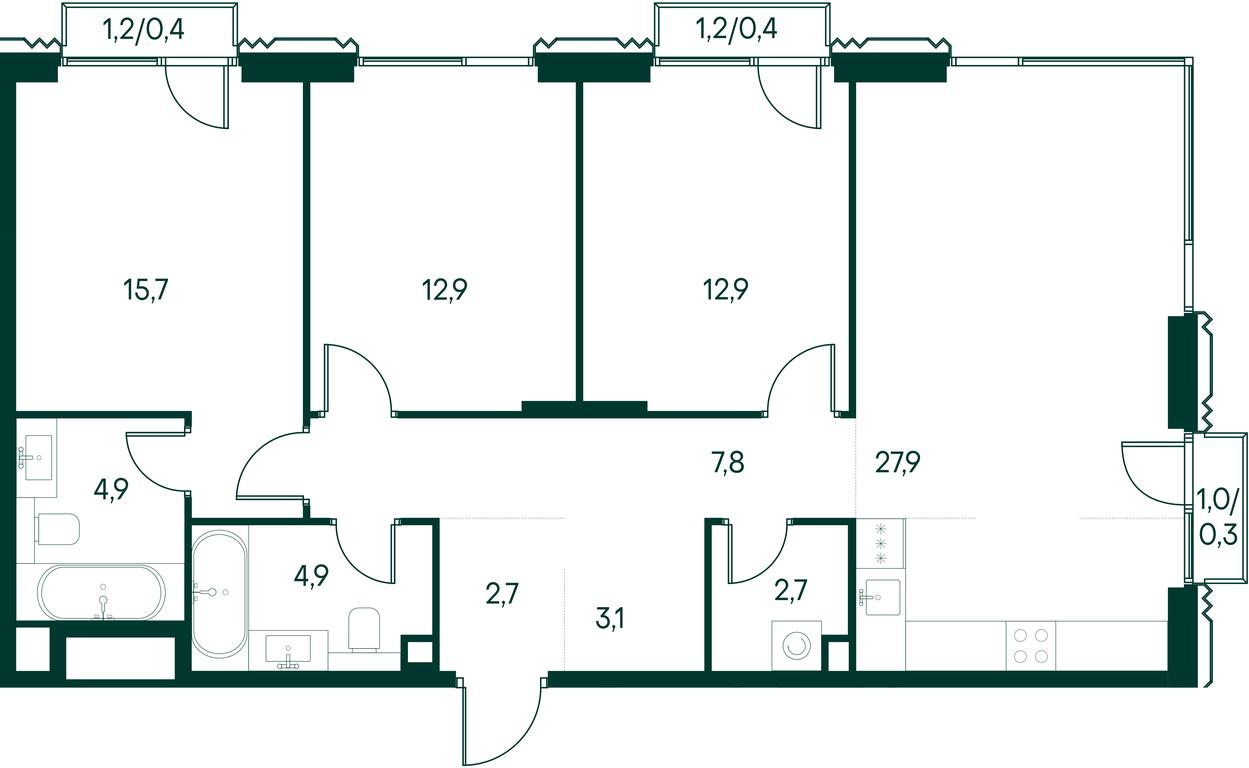 3-BD Apartment Sale, 96.6平方米 at Primavera, Volokolamskoye Highway, вл67, Moscow, Russia #2 3-BD Apartment Sale, 96.6平方米 at Primavera, Volokolamskoye Highway, вл67, Moscow, Russia #2