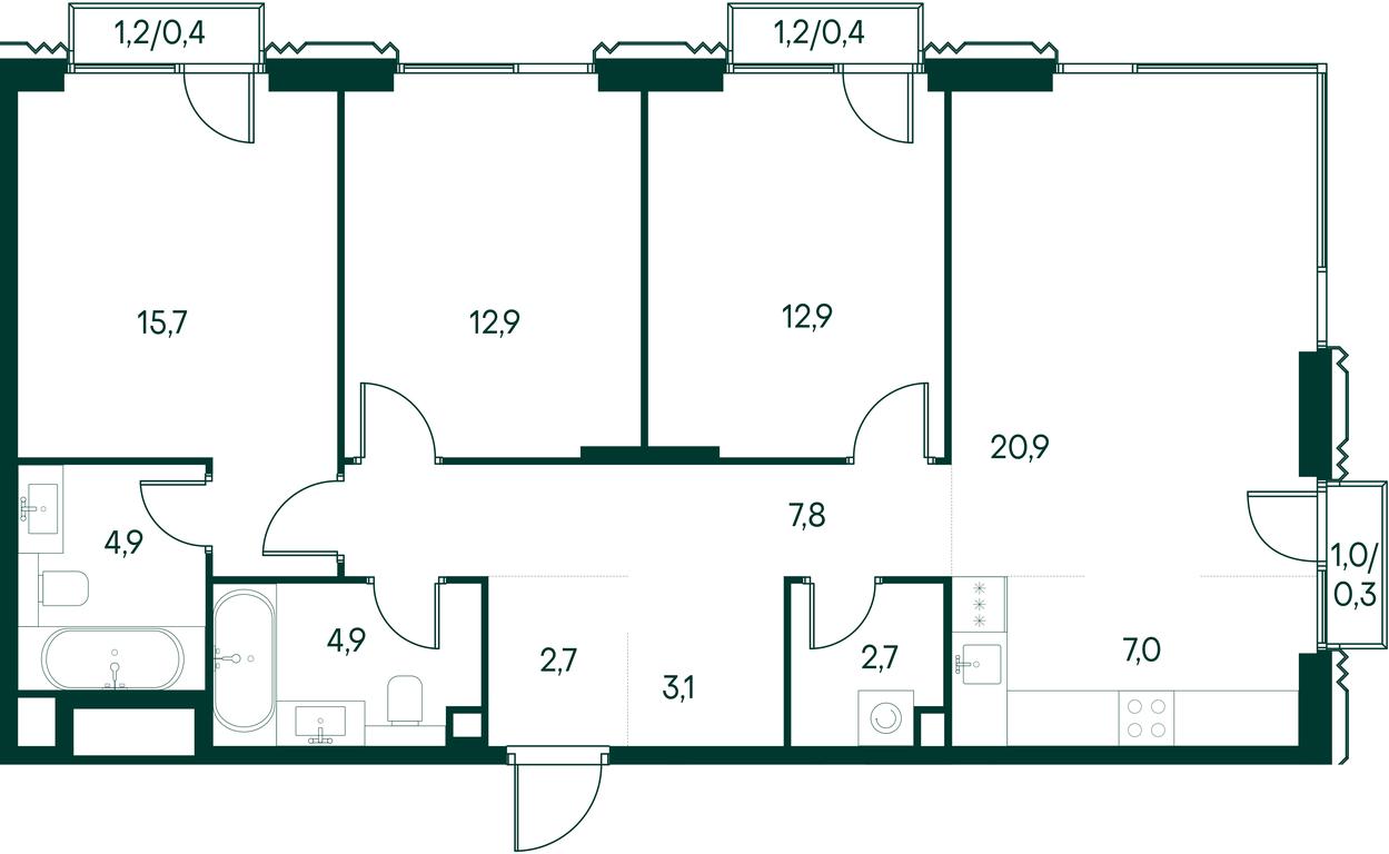 3-BD Apartment Sale, 96.6平方米 at Primavera, Volokolamskoye Highway, вл67, Moscow, Russia #1 3-BD Apartment Sale, 96.6平方米 at Primavera, Volokolamskoye Highway, вл67, Moscow, Russia #1