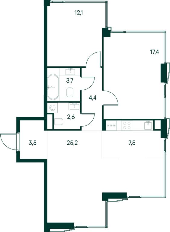 2-BD Apartment Sale, 76.4平方米 at Primavera, Volokolamskoye Highway, вл67, Moscow, Russia #1 2-BD Apartment Sale, 76.4平方米 at Primavera, Volokolamskoye Highway, вл67, Moscow, Russia #1