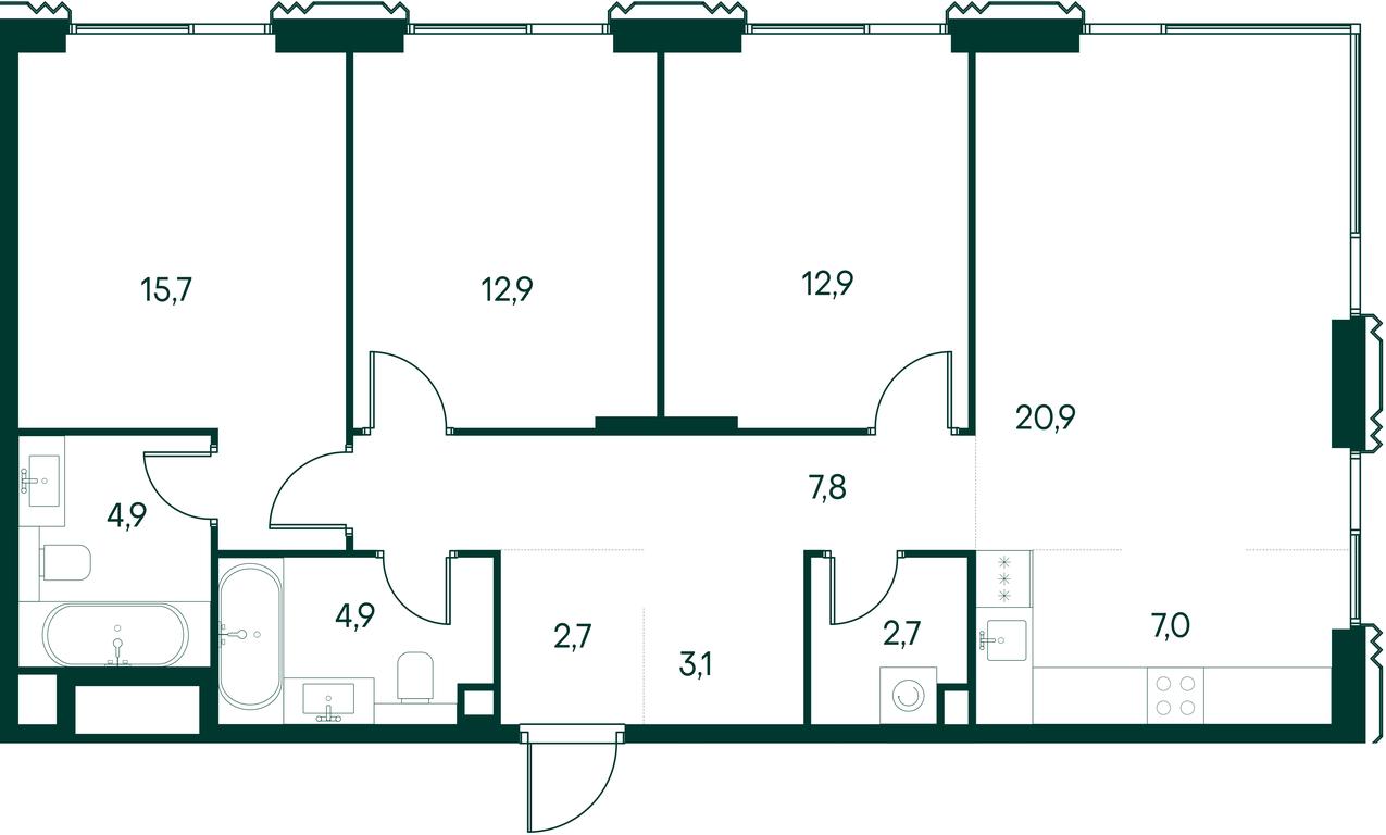 3-BD Apartment Sale, 95.5平方米 at Primavera, Volokolamskoye Highway, вл67, Moscow, Russia #1 3-BD Apartment Sale, 95.5平方米 at Primavera, Volokolamskoye Highway, вл67, Moscow, Russia #1