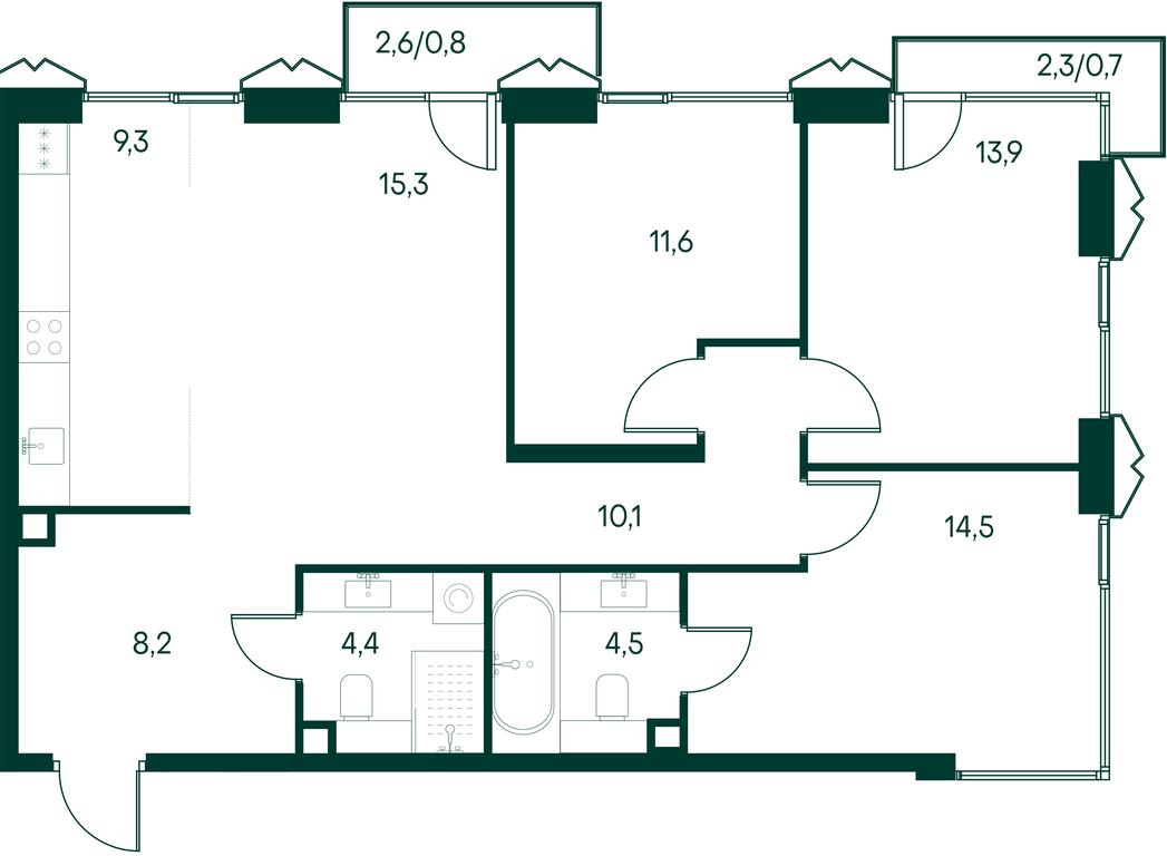 3-BD Apartment Sale, 93 sq. m. at Primavera, Volokolamskoye Highway, вл67, Moscow, Russia #1 3-BD Apartment Sale, 93 sq. m. at Primavera, Volokolamskoye Highway, вл67, Moscow, Russia #1