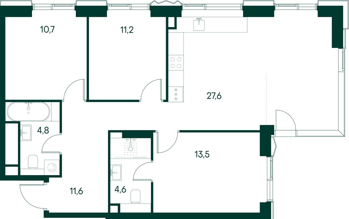 2-BD Apartment Sale, 84平方米 at Primavera, Volokolamskoye Highway, вл67, Moscow, Russia #2 2-BD Apartment Sale, 84平方米 at Primavera, Volokolamskoye Highway, вл67, Moscow, Russia #2
