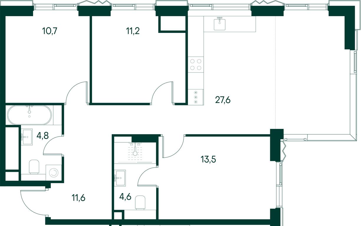 2-BD Apartment Sale, 84平方米 at Primavera, Volokolamskoye Highway, вл67, Moscow, Russia #2 2-BD Apartment Sale, 84平方米 at Primavera, Volokolamskoye Highway, вл67, Moscow, Russia #2