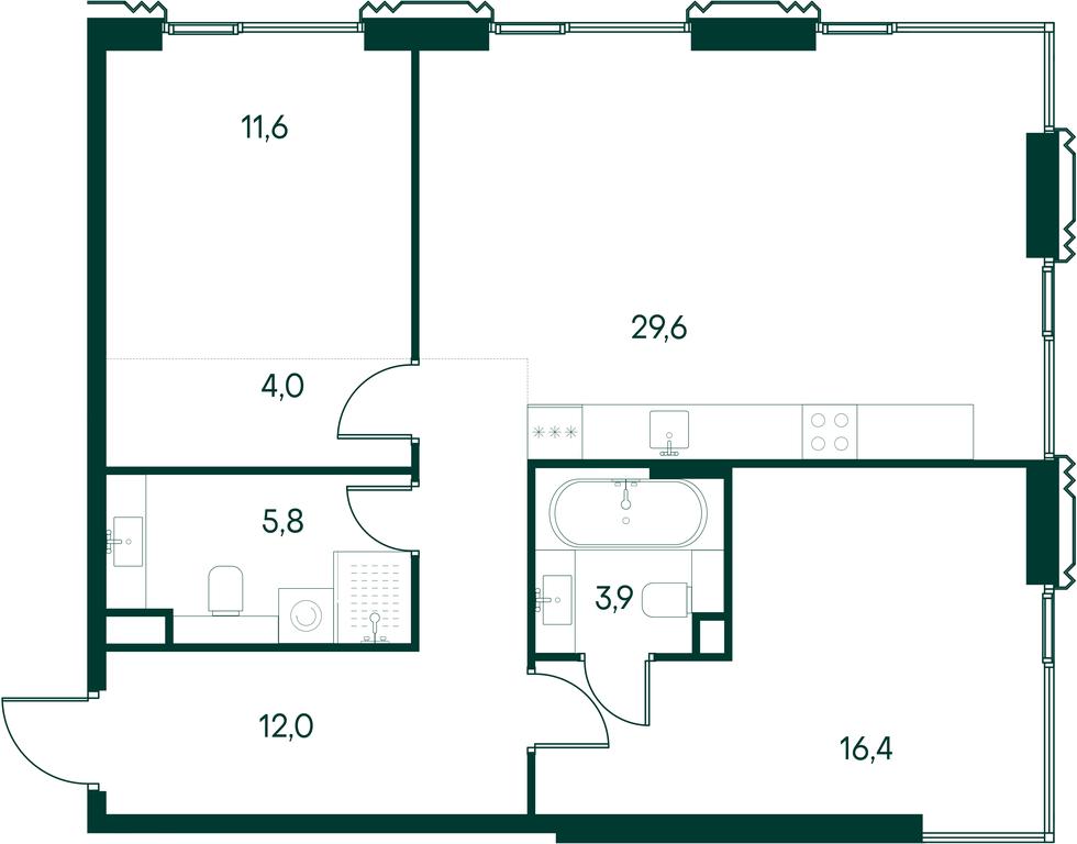 2-BD Apartment Sale, 83.3平方米 at Primavera, Volokolamskoye Highway, вл67, Moscow, Russia #2 2-BD Apartment Sale, 83.3平方米 at Primavera, Volokolamskoye Highway, вл67, Moscow, Russia #2