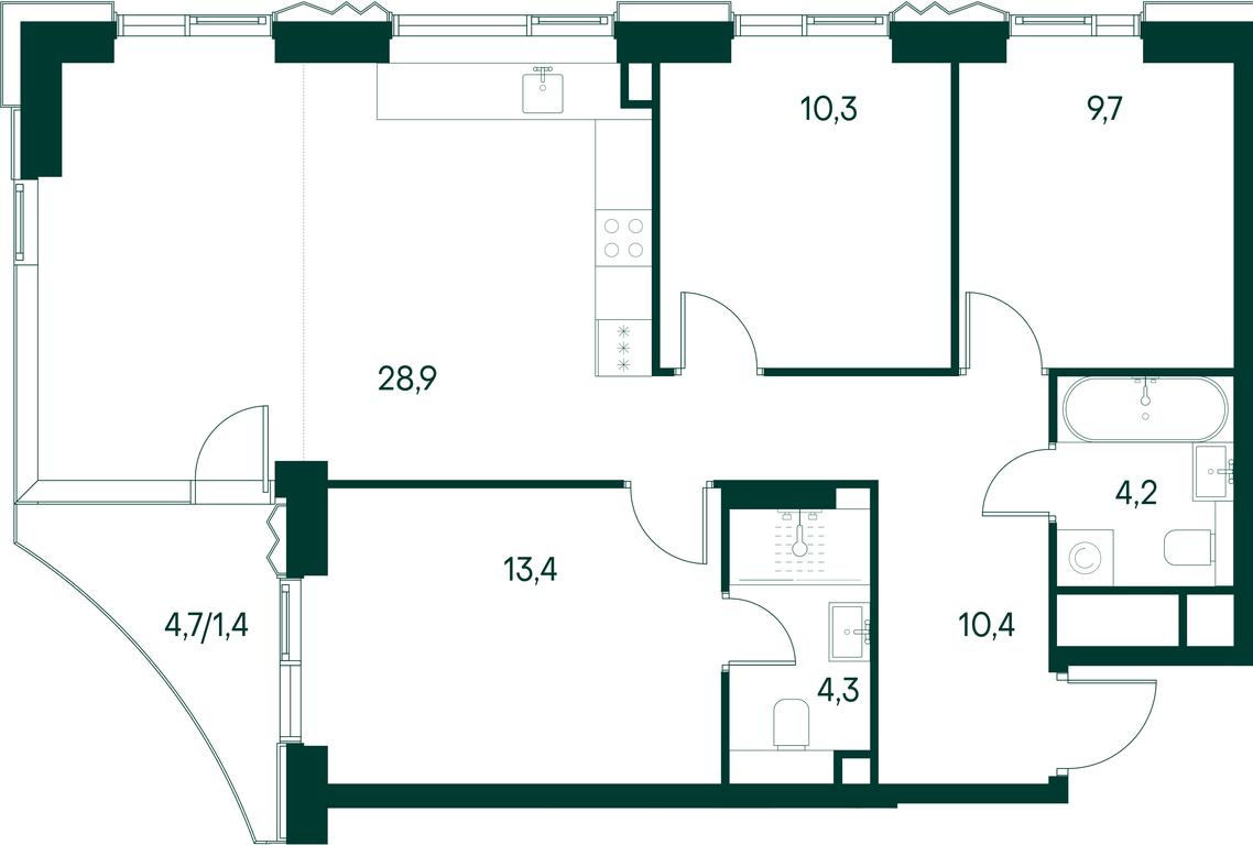 3-BD Apartment Sale, 82.3 sq. m. at Primavera, Volokolamskoye Highway, вл67, Moscow, Russia #2 3-BD Apartment Sale, 82.3 sq. m. at Primavera, Volokolamskoye Highway, вл67, Moscow, Russia #2