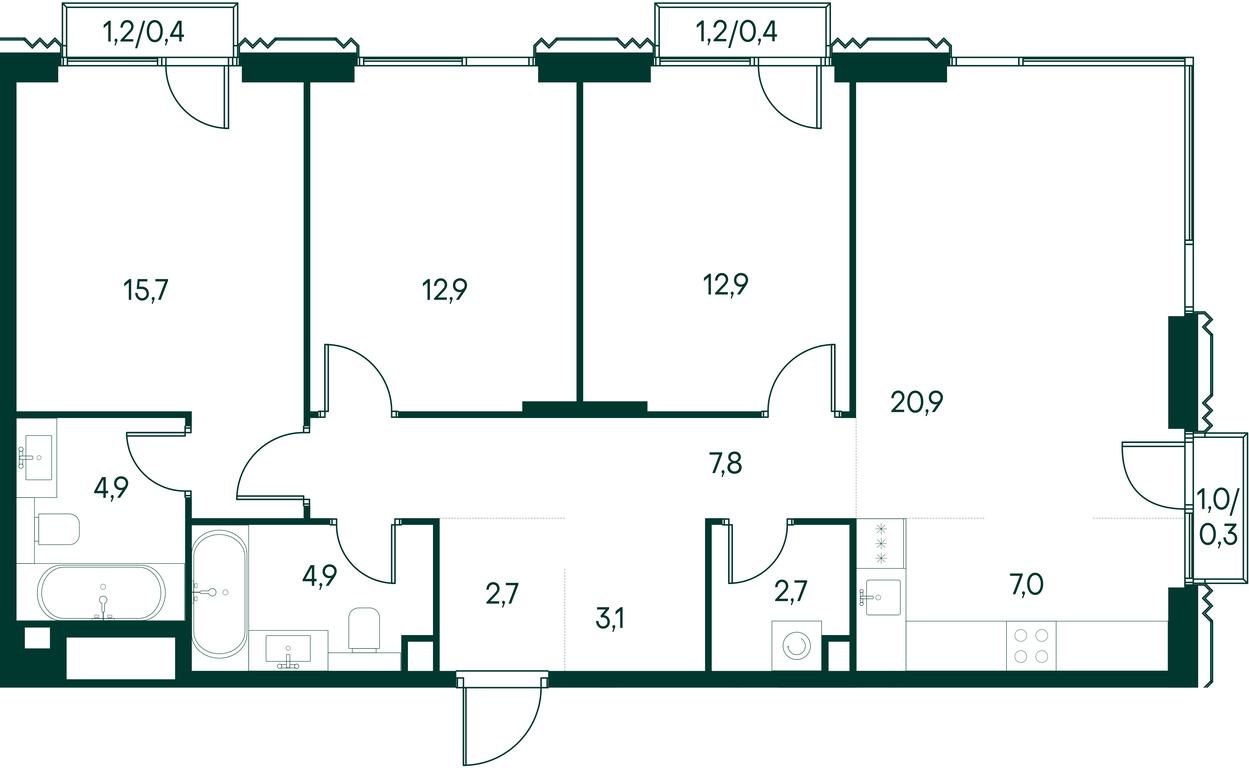 3-BD Apartment Sale, 96.6 sq. m. at Primavera, Volokolamskoye Highway, вл67, Moscow, Russia #1 3-BD Apartment Sale, 96.6 sq. m. at Primavera, Volokolamskoye Highway, вл67, Moscow, Russia #1