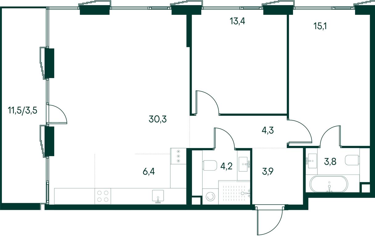 2-BD Apartment Sale, 84.9 sq. m. at Primavera, Volokolamskoye Highway, вл67, Moscow, Russia #1 2-BD Apartment Sale, 84.9 sq. m. at Primavera, Volokolamskoye Highway, вл67, Moscow, Russia #1