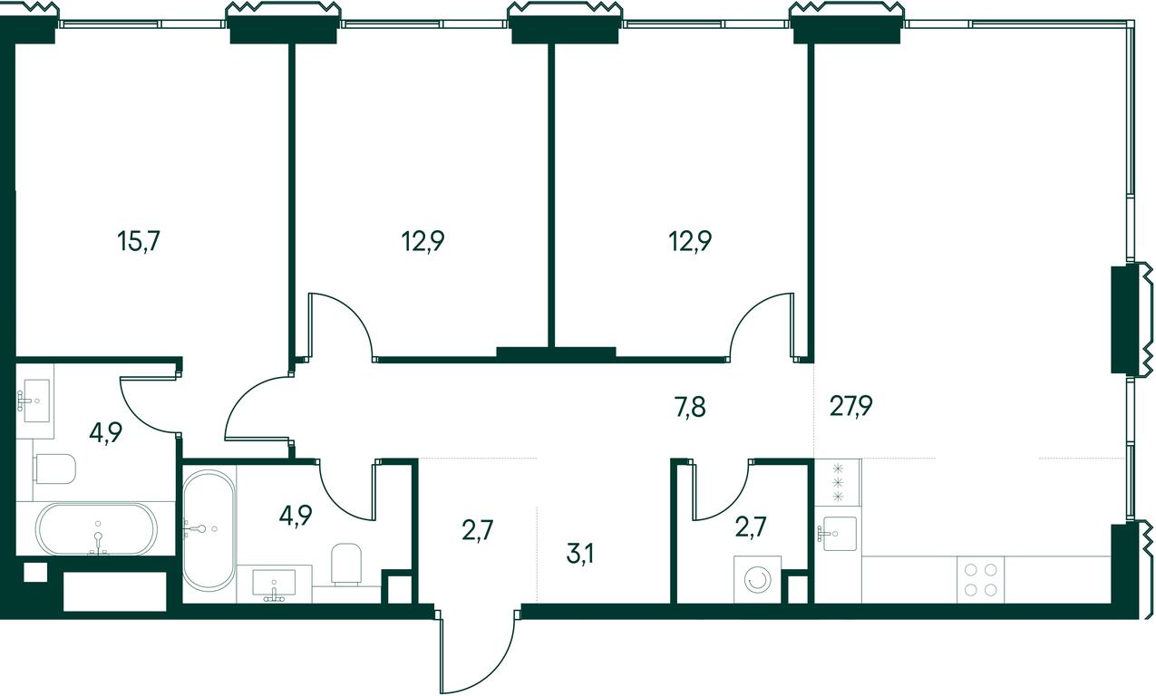 3-BD Apartment Sale, 95.5 sq. m. at Primavera, Volokolamskoye Highway, вл67, Moscow, Russia #2 3-BD Apartment Sale, 95.5 sq. m. at Primavera, Volokolamskoye Highway, вл67, Moscow, Russia #2
