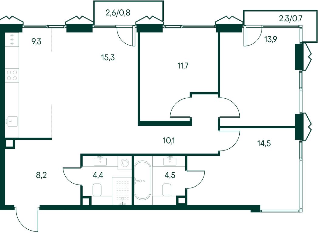 3-BD Apartment Sale, 93.3 sq. m. at Primavera, Volokolamskoye Highway, вл67, Moscow, Russia #1 3-BD Apartment Sale, 93.3 sq. m. at Primavera, Volokolamskoye Highway, вл67, Moscow, Russia #1