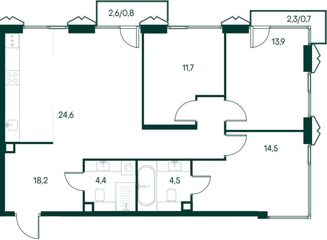 3-BD Apartment Sale, 93.3 sq. m. at Primavera, Volokolamskoye Highway, вл67, Moscow, Russia #2 3-BD Apartment Sale, 93.3 sq. m. at Primavera, Volokolamskoye Highway, вл67, Moscow, Russia #2