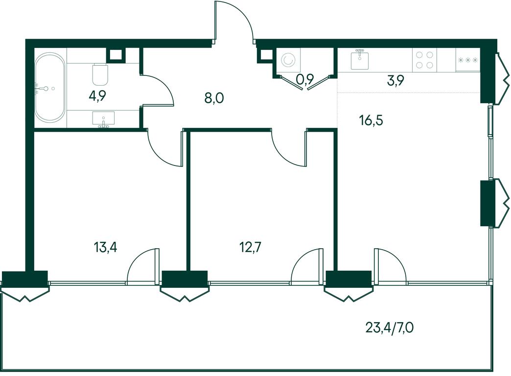 2-BD Apartment Sale, 67.3平方米 at Primavera, Volokolamskoye Highway, вл67, Moscow, Russia #1 2-BD Apartment Sale, 67.3平方米 at Primavera, Volokolamskoye Highway, вл67, Moscow, Russia #1