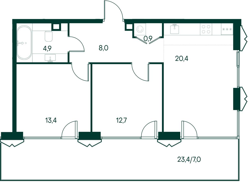 2-BD Apartment Sale, 67.3平方米 at Primavera, Volokolamskoye Highway, вл67, Moscow, Russia #2 2-BD Apartment Sale, 67.3平方米 at Primavera, Volokolamskoye Highway, вл67, Moscow, Russia #2