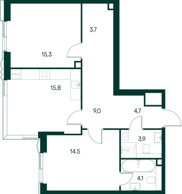 2-BD Apartment Sale, 71平方米 at Primavera, Volokolamskoye Highway, вл67, Moscow, Russia #2 2-BD Apartment Sale, 71平方米 at Primavera, Volokolamskoye Highway, вл67, Moscow, Russia #2