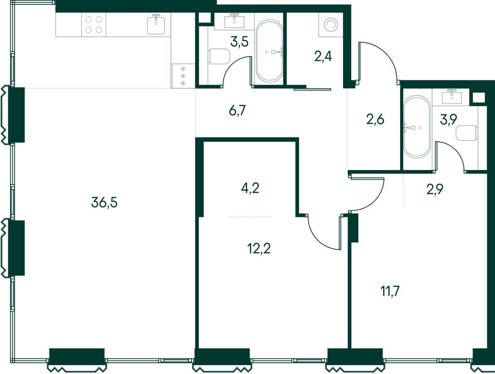 2-BD Apartment Sale, 86.6 sq. m. at Primavera, Volokolamskoye Highway, вл67, Moscow, Russia #2 2-BD Apartment Sale, 86.6 sq. m. at Primavera, Volokolamskoye Highway, вл67, Moscow, Russia #2