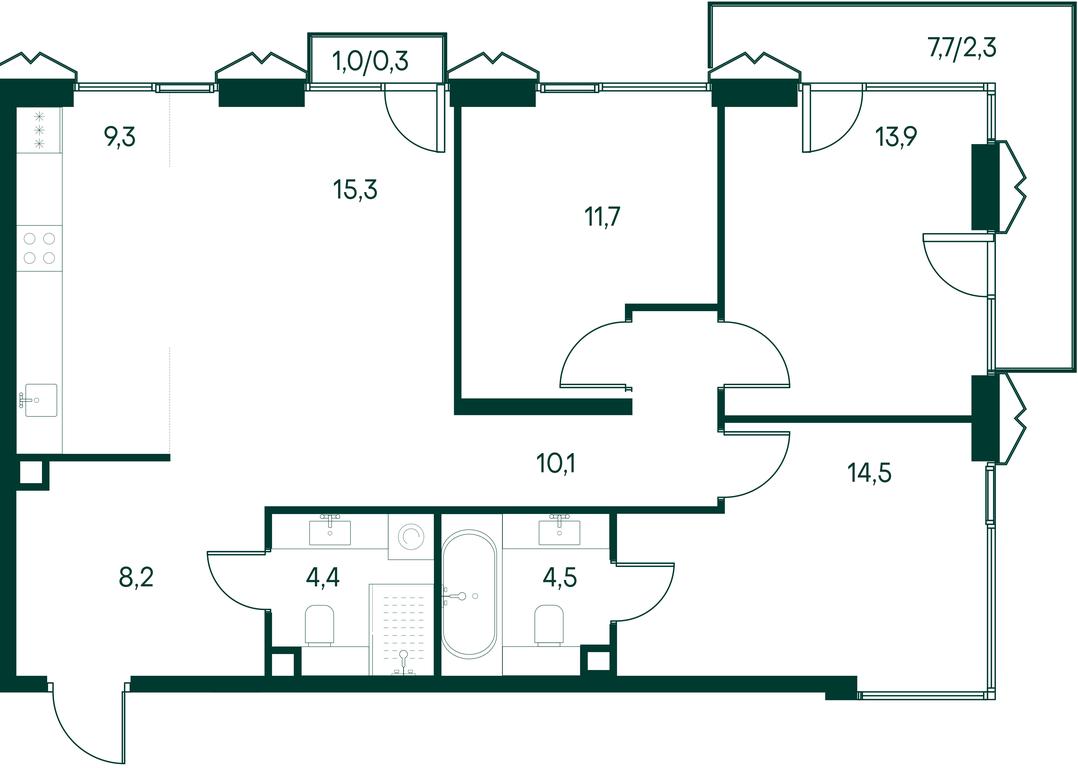 3-BD Apartment Sale, 94.4 sq. m. at Primavera, Volokolamskoye Highway, вл67, Moscow, Russia #1 3-BD Apartment Sale, 94.4 sq. m. at Primavera, Volokolamskoye Highway, вл67, Moscow, Russia #1