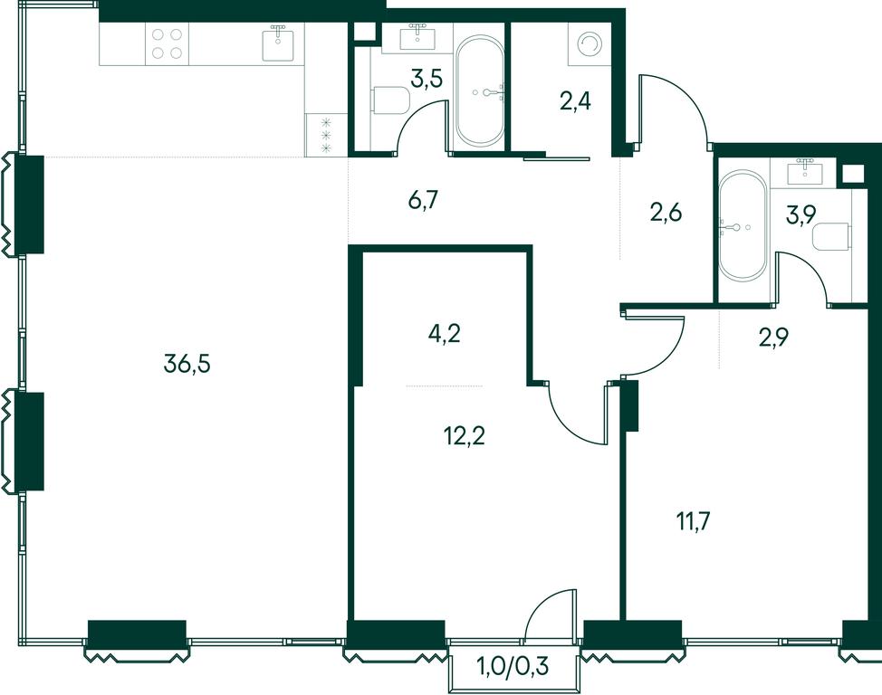 2-BD Apartment Sale, 86.9 sq. m. at Primavera, Volokolamskoye Highway, вл67, Moscow, Russia #2 2-BD Apartment Sale, 86.9 sq. m. at Primavera, Volokolamskoye Highway, вл67, Moscow, Russia #2