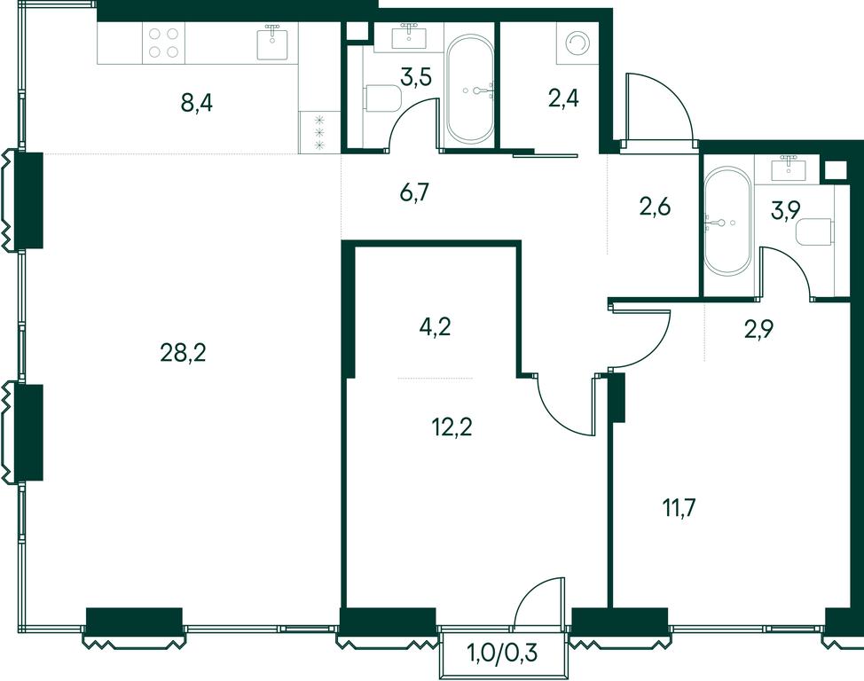 2-BD Apartment Sale, 86.9 sq. m. at Primavera, Volokolamskoye Highway, вл67, Moscow, Russia #1 2-BD Apartment Sale, 86.9 sq. m. at Primavera, Volokolamskoye Highway, вл67, Moscow, Russia #1