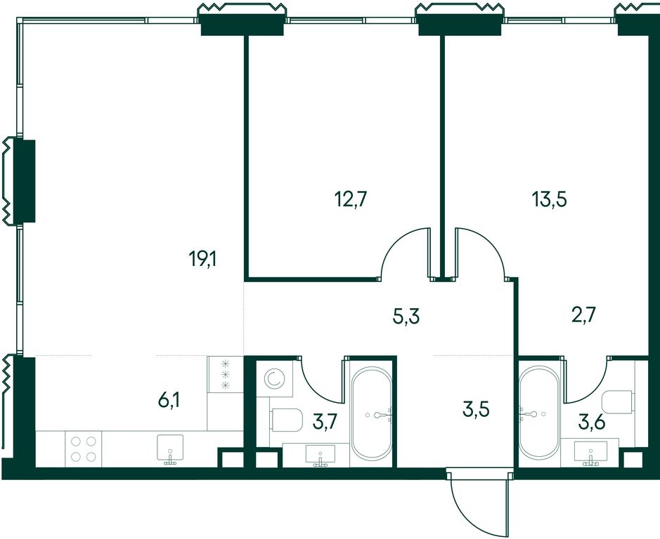 2-BD Apartment Sale, 70.2平方米 at Primavera, Volokolamskoye Highway, вл67, Moscow, Russia #1 2-BD Apartment Sale, 70.2平方米 at Primavera, Volokolamskoye Highway, вл67, Moscow, Russia #1