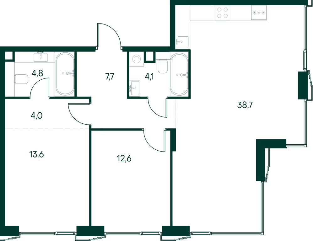 2-BD Apartment Sale, 85.5平方米 at Primavera, Volokolamskoye Highway, вл67, Moscow, Russia #2 2-BD Apartment Sale, 85.5平方米 at Primavera, Volokolamskoye Highway, вл67, Moscow, Russia #2