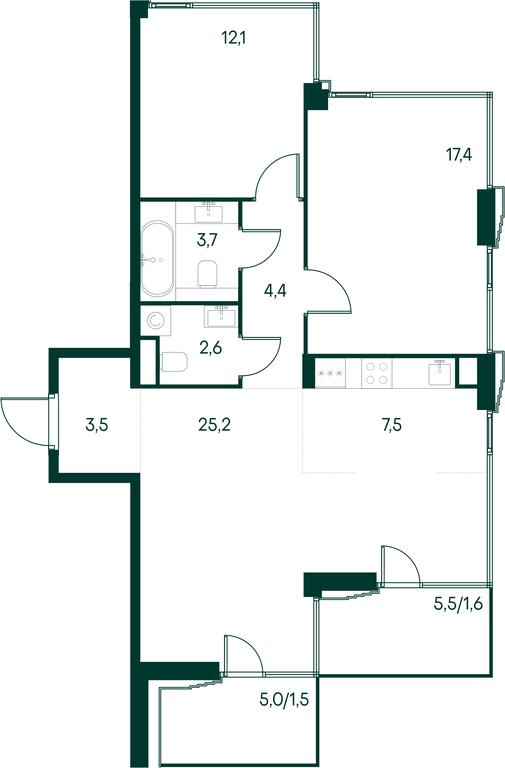 2-BD Apartment Sale, 79.6 sq. m. at Primavera, Volokolamskoye Highway, вл67, Moscow, Russia #1 2-BD Apartment Sale, 79.6 sq. m. at Primavera, Volokolamskoye Highway, вл67, Moscow, Russia #1