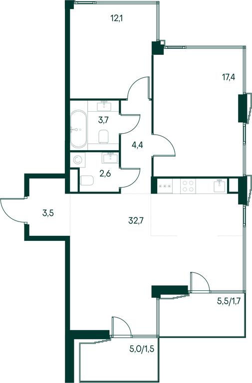 2-BD Apartment Sale, 79.6 sq. m. at Primavera, Volokolamskoye Highway, вл67, Moscow, Russia #2 2-BD Apartment Sale, 79.6 sq. m. at Primavera, Volokolamskoye Highway, вл67, Moscow, Russia #2