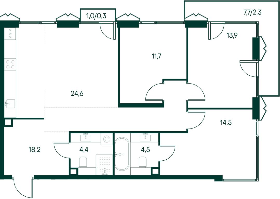 3-BD Apartment Sale, 94.4 sq. m. at Primavera, Volokolamskoye Highway, вл67, Moscow, Russia #2 3-BD Apartment Sale, 94.4 sq. m. at Primavera, Volokolamskoye Highway, вл67, Moscow, Russia #2