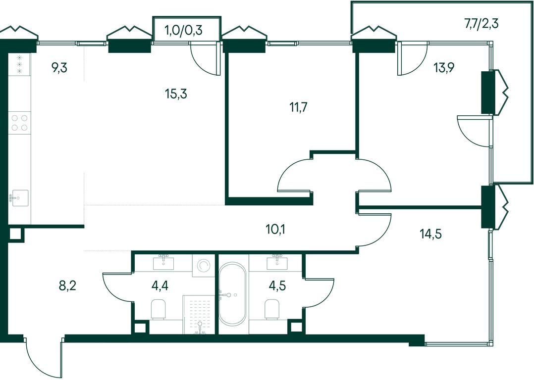 3-BD Apartment Sale, 94.4 sq. m. at Primavera, Volokolamskoye Highway, вл67, Moscow, Russia #1 3-BD Apartment Sale, 94.4 sq. m. at Primavera, Volokolamskoye Highway, вл67, Moscow, Russia #1