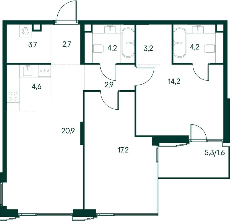 2-BD Apartment Sale, 79.4平方米 at Primavera, Volokolamskoye Highway, вл67, Moscow, Russia #1 2-BD Apartment Sale, 79.4平方米 at Primavera, Volokolamskoye Highway, вл67, Moscow, Russia #1