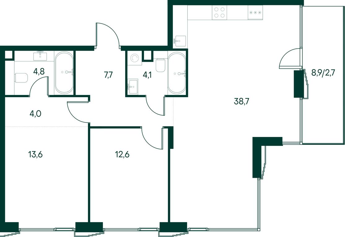 2-BD Apartment Sale, 88.2 sq. m. at Primavera, Volokolamskoye Highway, вл67, Moscow, Russia #1 2-BD Apartment Sale, 88.2 sq. m. at Primavera, Volokolamskoye Highway, вл67, Moscow, Russia #1