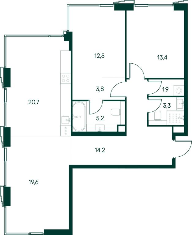 3-BD Apartment Sale, 94.6 sq. m. at Primavera, Volokolamskoye Highway, вл67, Moscow, Russia #2 3-BD Apartment Sale, 94.6 sq. m. at Primavera, Volokolamskoye Highway, вл67, Moscow, Russia #2