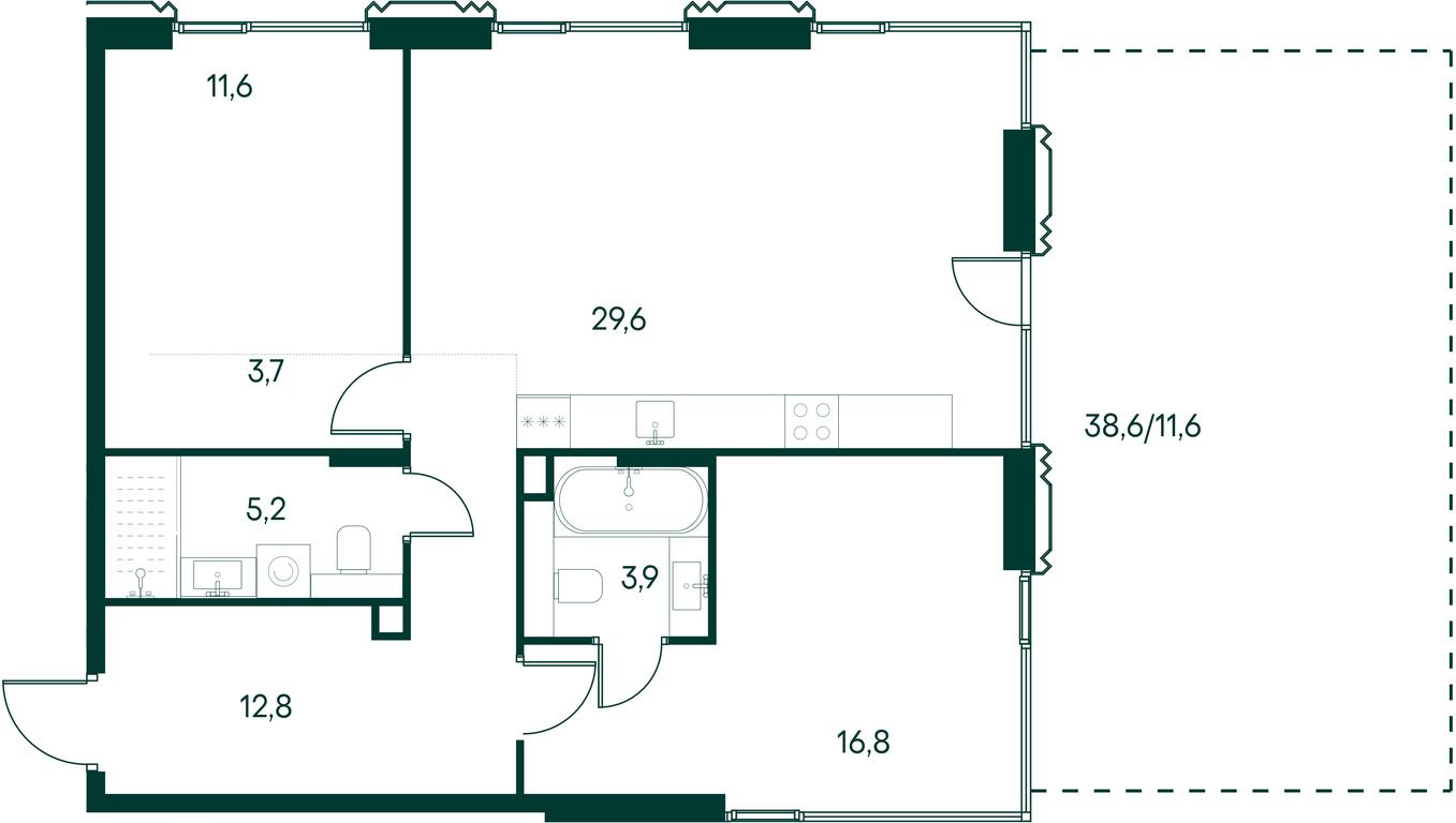 2-BD Apartment Sale, 95.2 sq. m. at Primavera, Volokolamskoye Highway, вл67, Moscow, Russia #2 2-BD Apartment Sale, 95.2 sq. m. at Primavera, Volokolamskoye Highway, вл67, Moscow, Russia #2